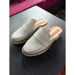 NEW Womens Slip On Loafer Mule Shoes Block Heel Flats Gray Size 8 Never Worn